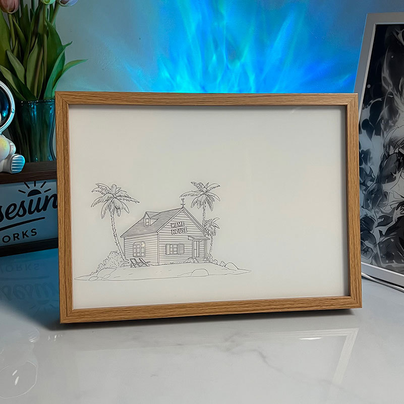 Retro Kame House LED Light Painting - Goku's Nimbas Cloud Animated Home Decor