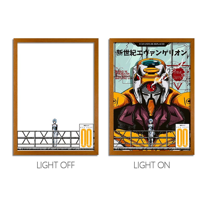 EVA Anime Series LED Light Painting Awakening of the EVA Photo Frame Wall Art
