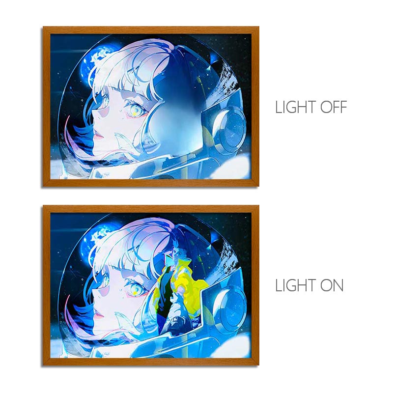 Cyber Series LED Light Painting Anime Photo Frame Wall Art