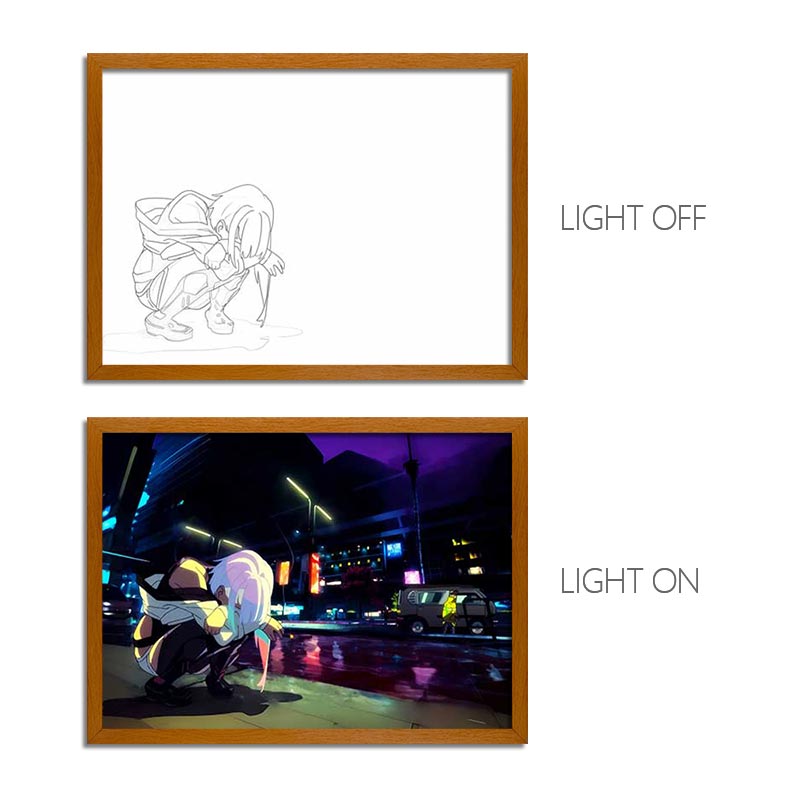 Cyber Series LED Light Painting Anime Photo Frame Wall Art