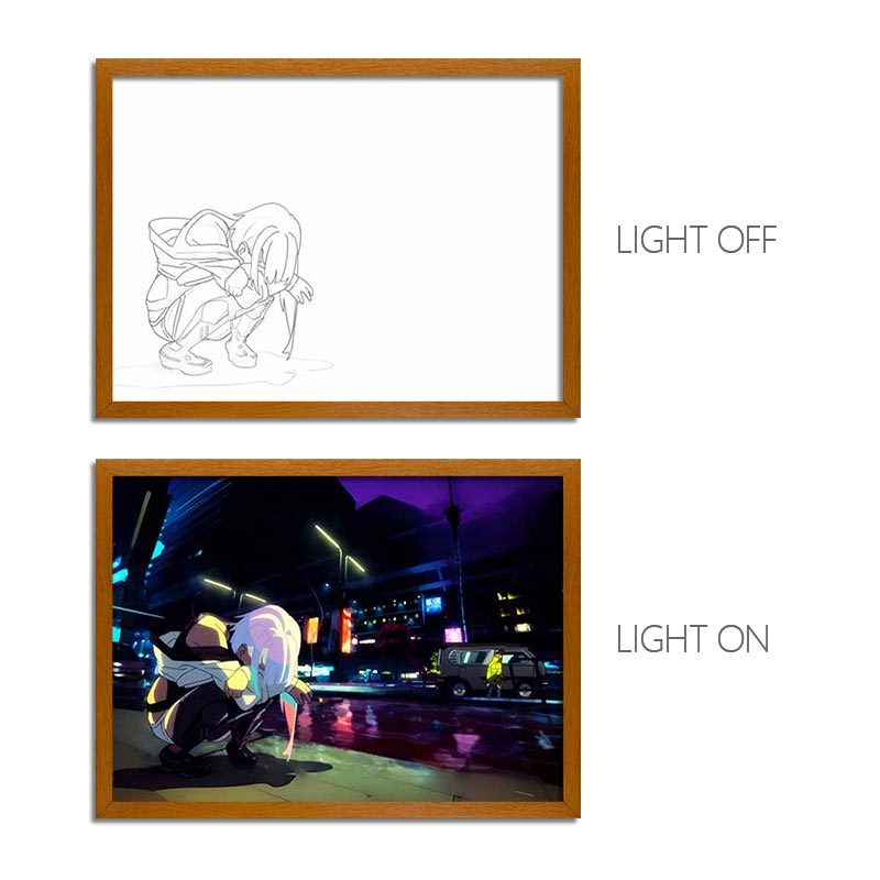 Cyber Series LED Light Painting Anime Photo Frame Wall Art