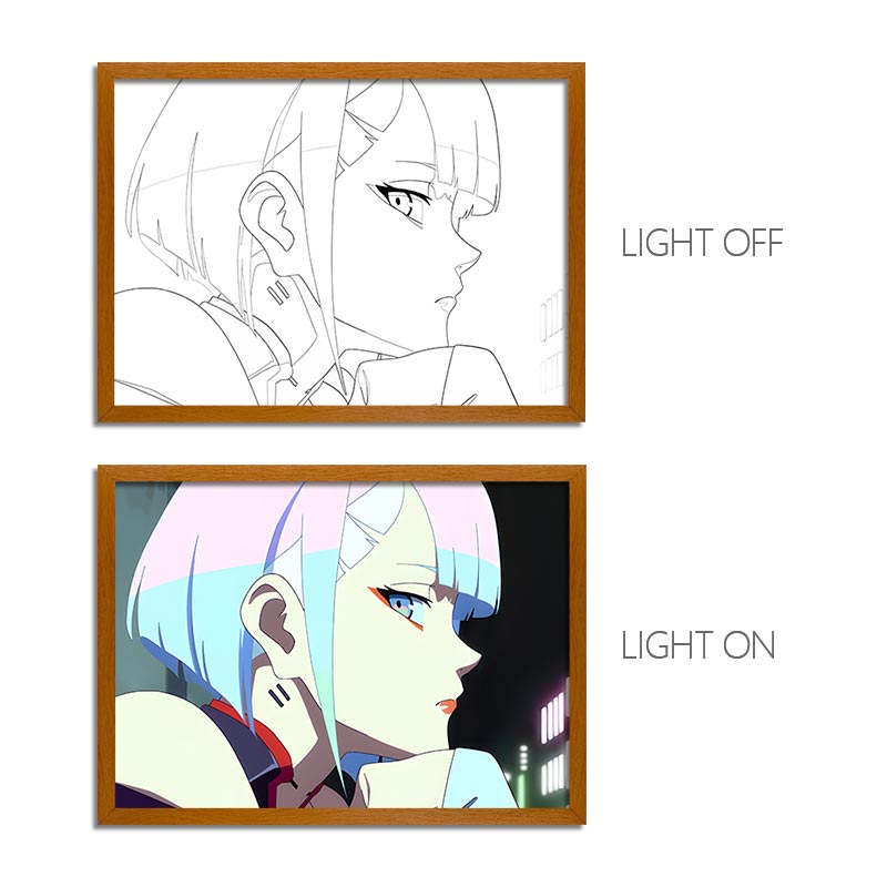 Cyberpunk Anime LED Light Painting Photo Frame Wall Art