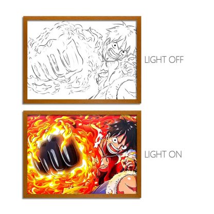 OP Series LED Light Painting Anime Photo Frame Wall Art
