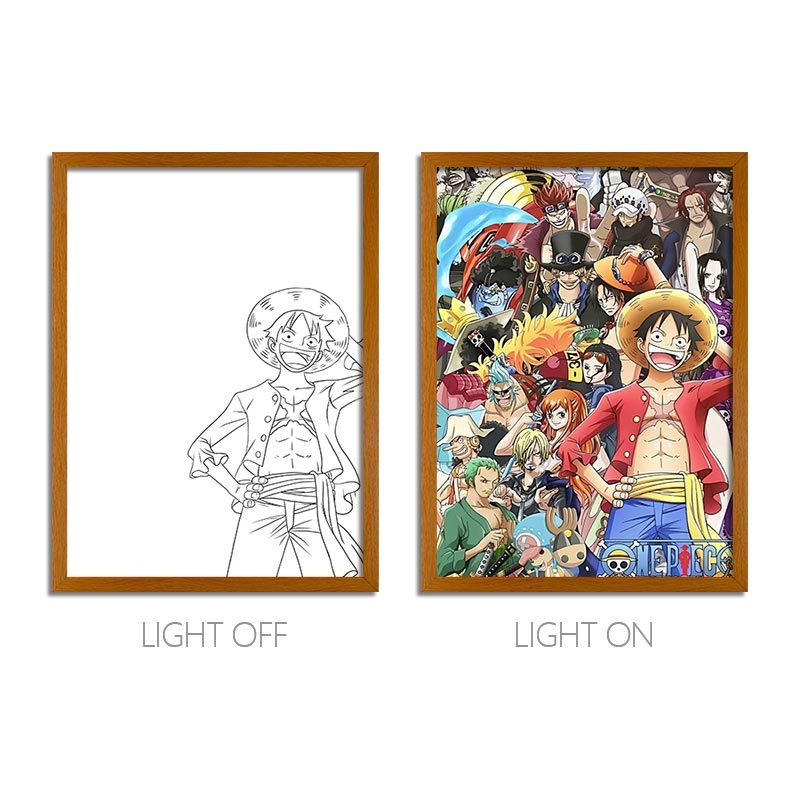 OP Series LED Light Painting Anime Photo Frame Wall Art