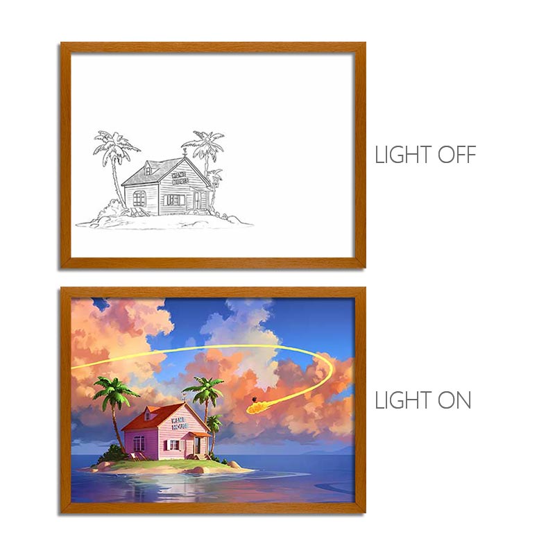 DB Anime LED Light Painting Frame – Glowing Wall Art for Fans & Collectors