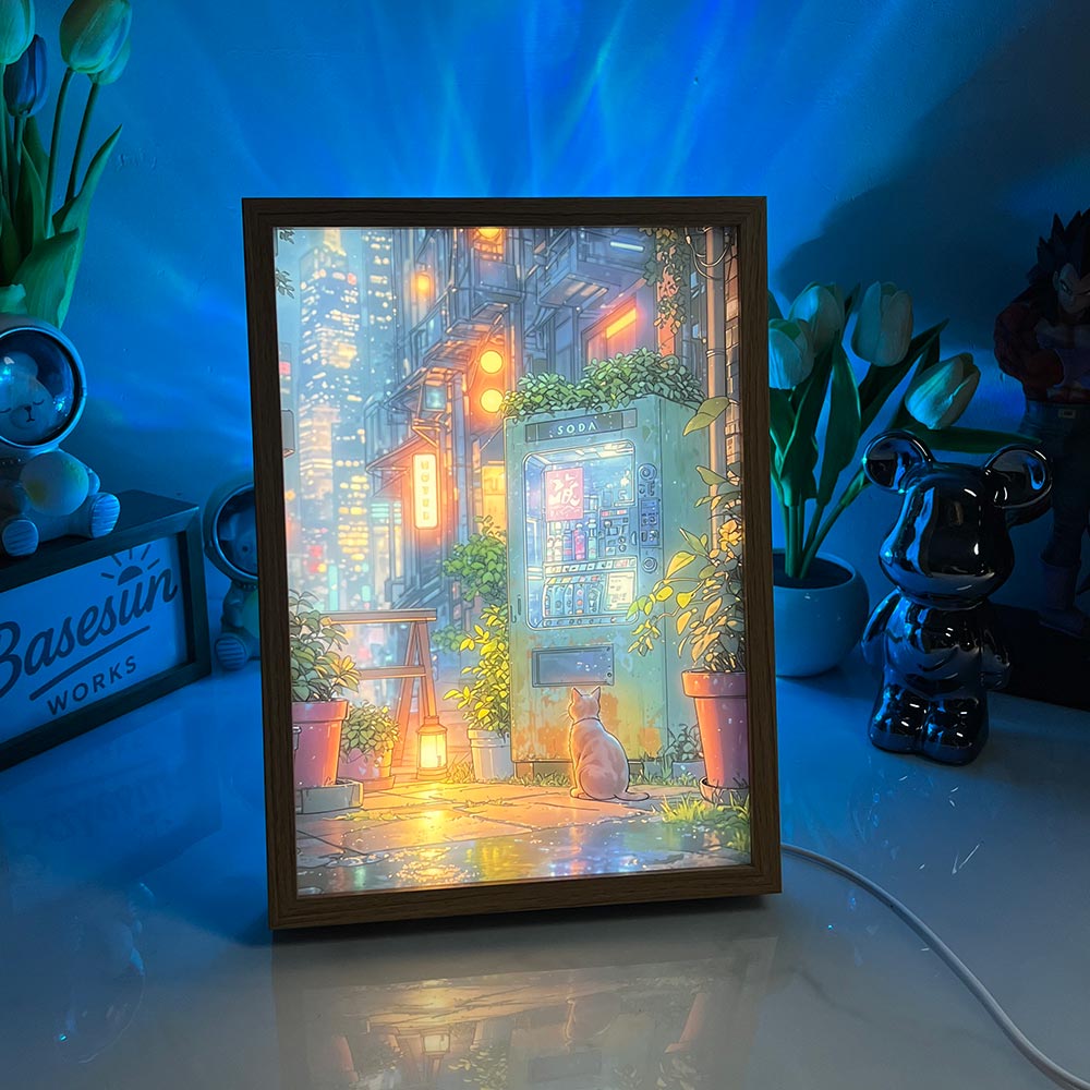 City Cat at Night – LED Light Box