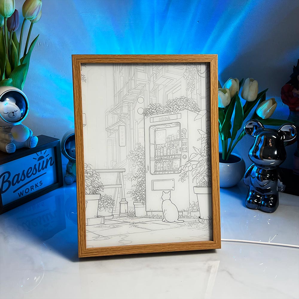 City Cat at Night – LED Light Box