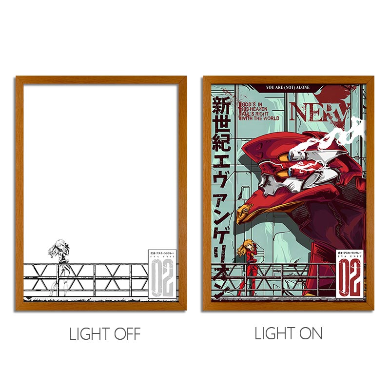 EVA Anime Series LED Light Painting Awakening of the EVA Photo Frame Wall Art
