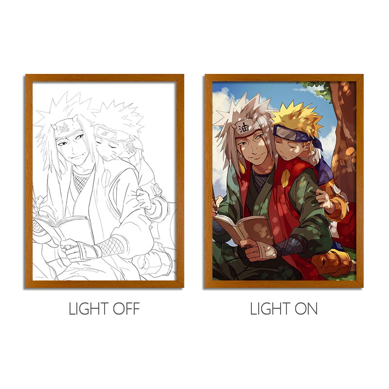 Naruto Anime LED Light Painting Frame – Glowing Wall Art for Fans & Co