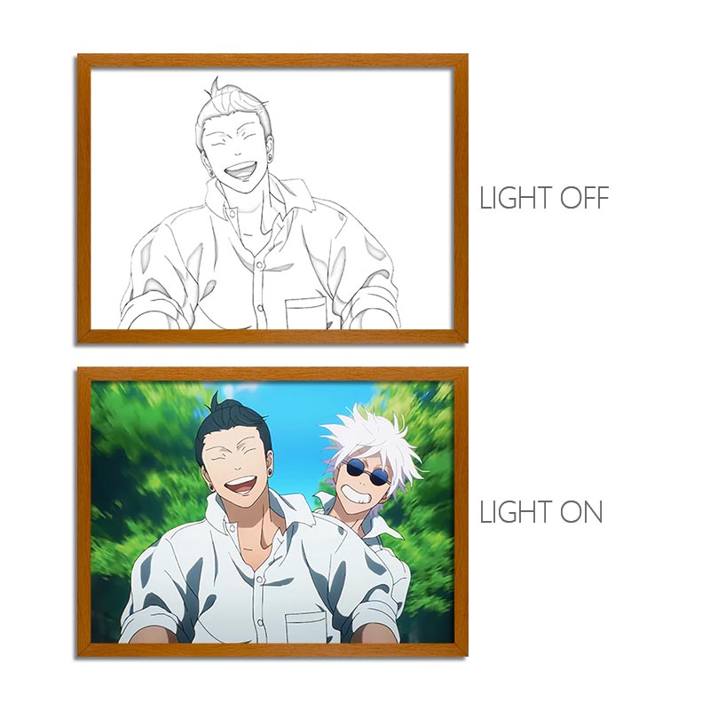 JJK Anime LED Light Painting Frame – Glowing Wall Art for Fans & Collectors