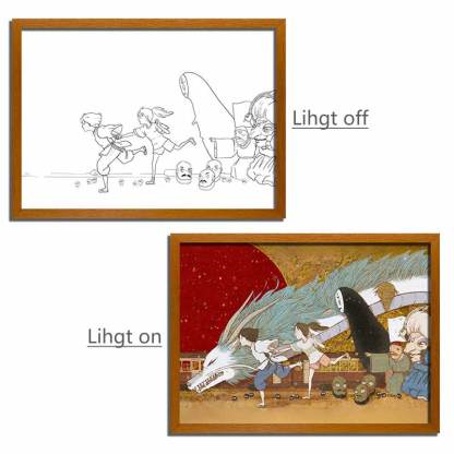 Studio Ghibli Inspired Anime LED Light Painting – "Glow of Ghibli" Photo Frame Wall Art