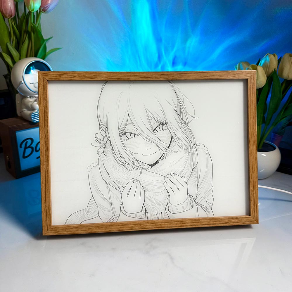 Chainsaw Man Light Box – "Reze in the Snow" Anime LED Glow frame