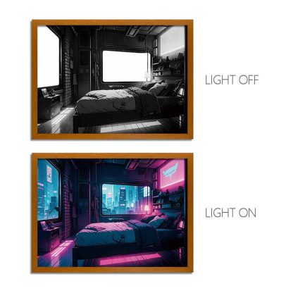 Cyber Series LED Light Painting Anime Photo Frame Wall Art