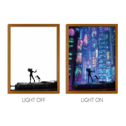 Cyber Series LED Light Painting Anime Photo Frame Wall Art