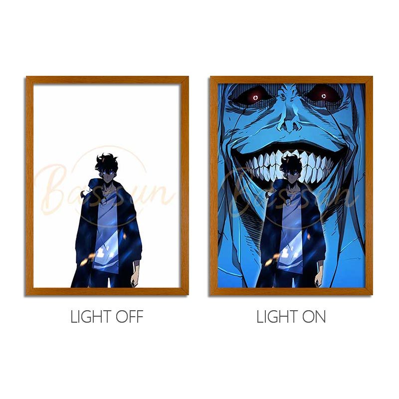 Solo Leveling Series LED Light Painting Anime Photo Frame Wall Art