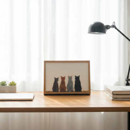 Sunset Cats LED Anime Light Box | Cozy Cat Lover Wall Decor