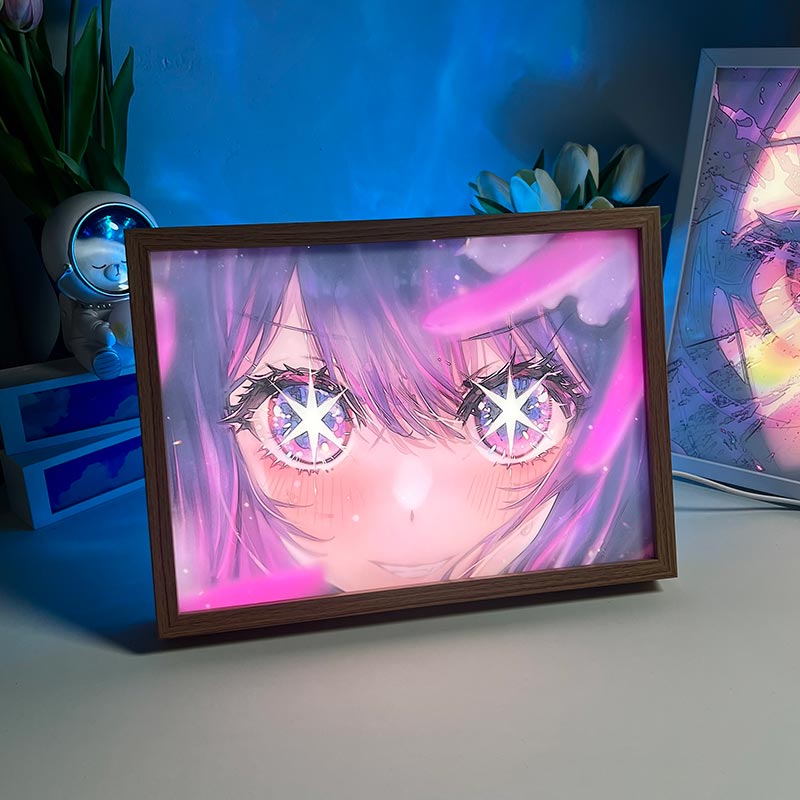 Oshi no Ko LED Light Painting Enigmatic Eyes Unveiled Photo Frame Wall Art