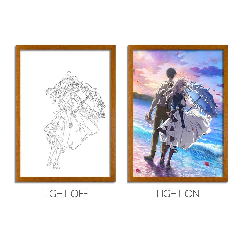 Violet Evergarden Anime LED Light Painting Frame – "Eternal Memories" Wall Art