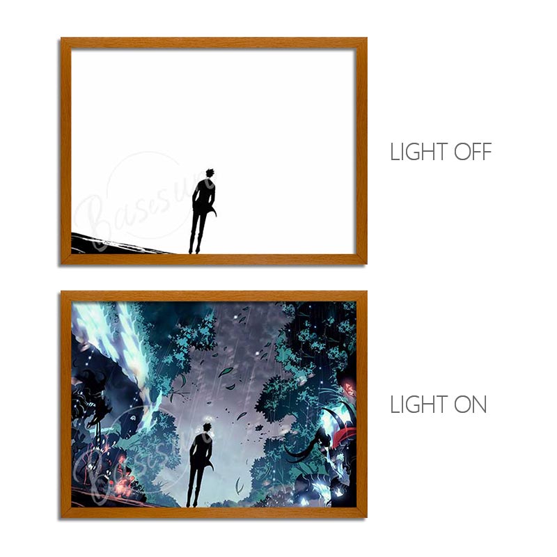 Solo Leveling Series LED Light Painting Anime Photo Frame Wall Art