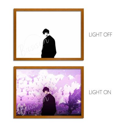 Solo Leveling Series LED Light Painting Anime Photo Frame Wall Art