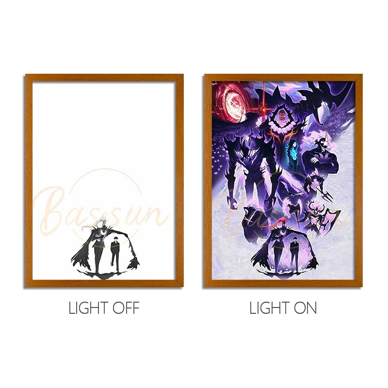 Solo Leveling Series LED Light Painting Anime Photo Frame Wall Art