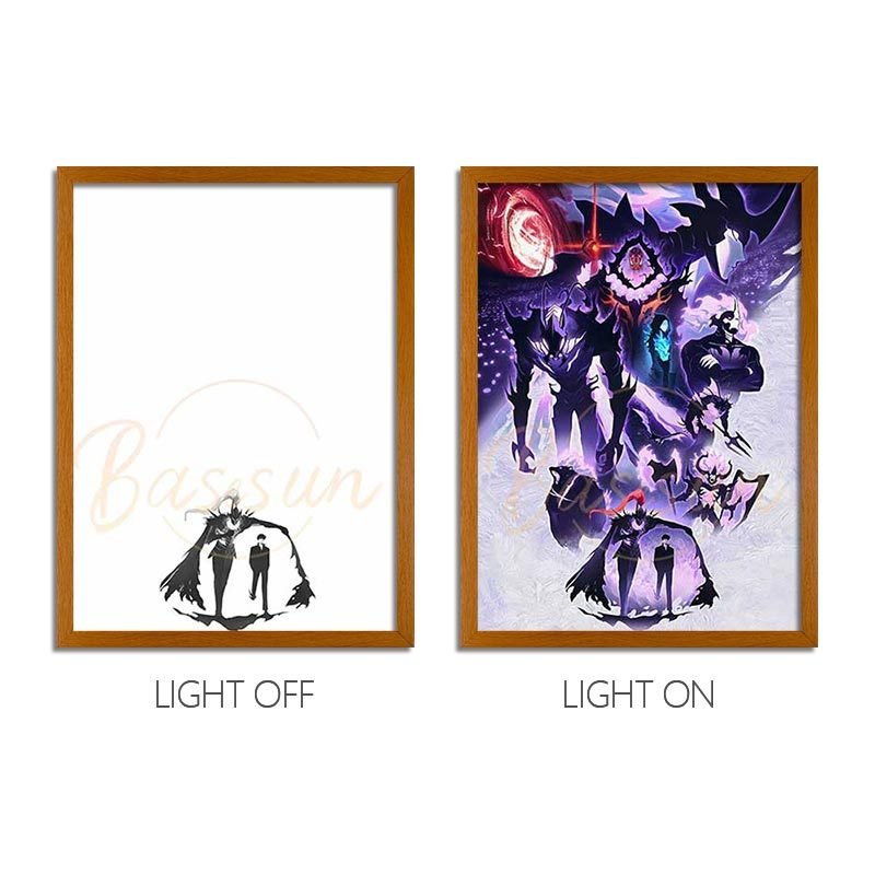 Solo Leveling Series LED Light Painting Anime Photo Frame Wall Art