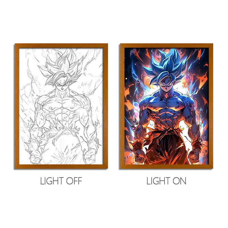 DB Anime LED Light Painting Frame – Glowing Wall Art for Fans & Collectors