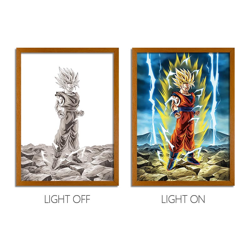 DB Anime LED Light Painting Frame – Glowing Wall Art for Fans & Collectors
