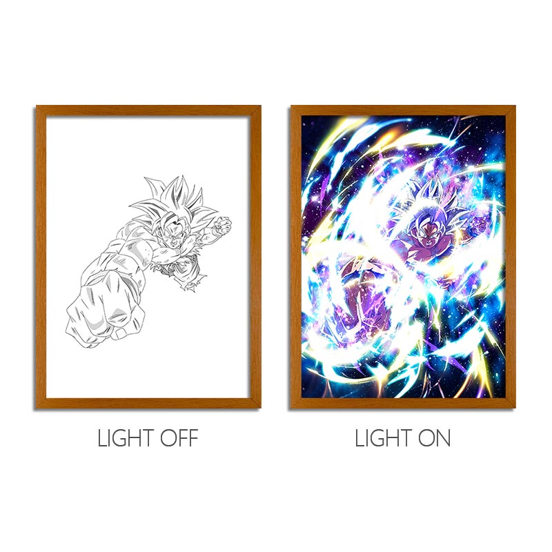 DB Anime LED Light Painting Frame – Glowing Wall Art for Fans & Collectors