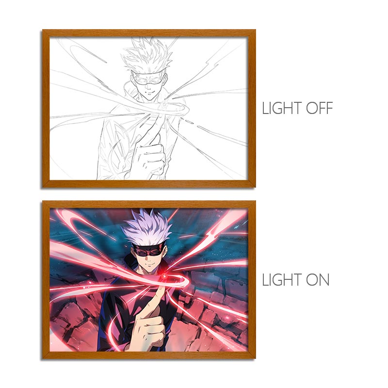 Ninja-Inspired LED Light Painting Frame – Glowing Wall Art for Fans & 