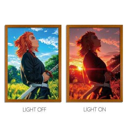 Demon Slayer Anime Light Box – LED Light Painting Photo Frame & Wall Art