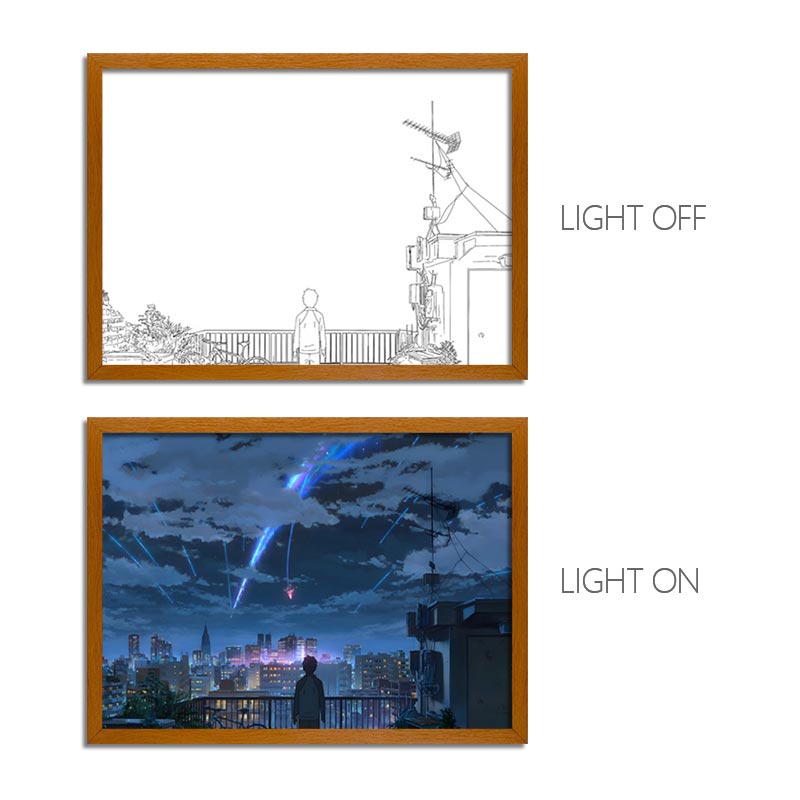 YN Anime LED Light Painting Frame Glowing Wall Art for Fans & Collectors