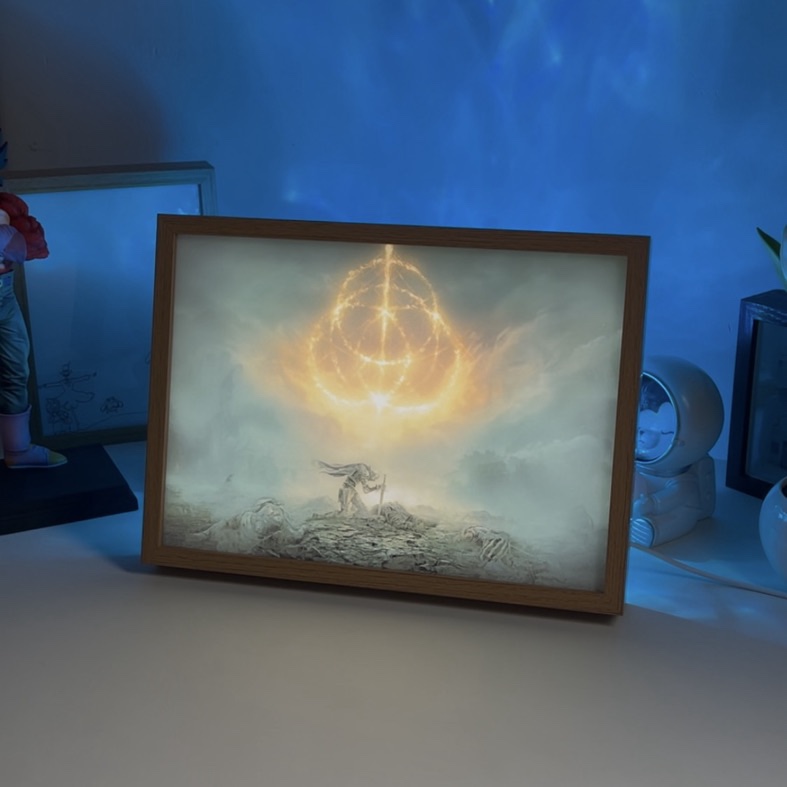 Elden-Inspired LED Light Painting – Fantasy Wall Frame Art