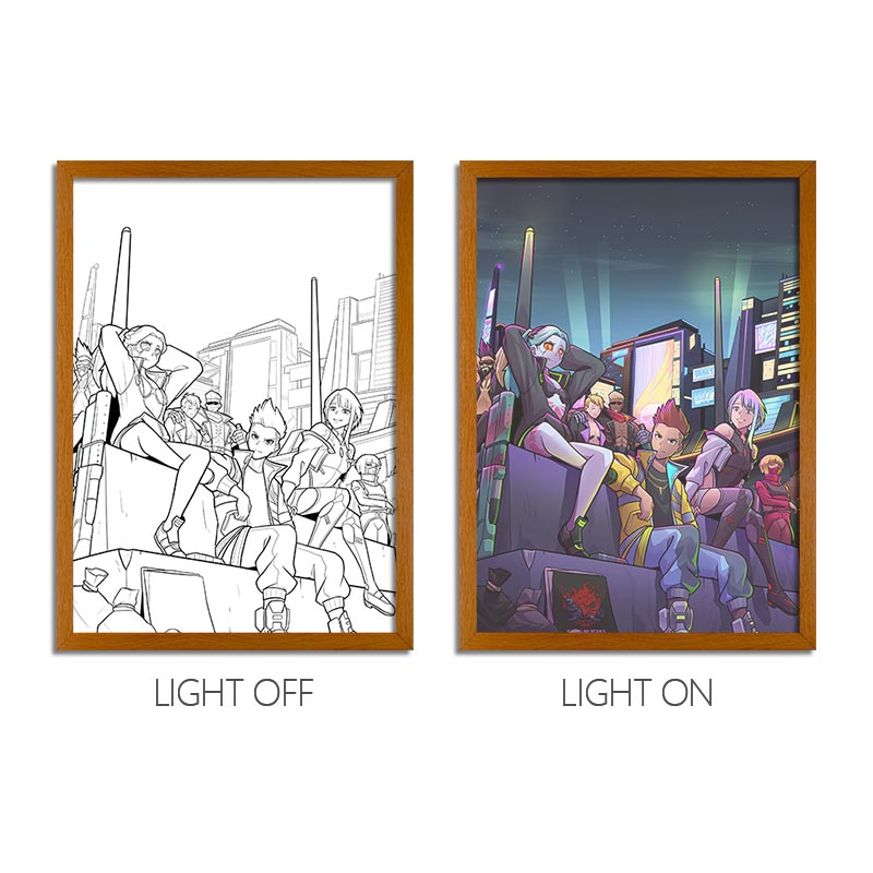 Cyberpunk Series LED Light Painting Anime Photo Frame Wall Art