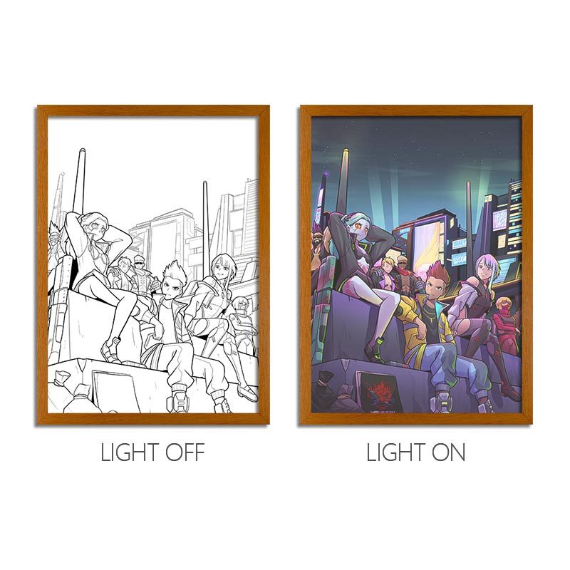 Cyberpunk Series LED Light Painting Anime Photo Frame Wall Art
