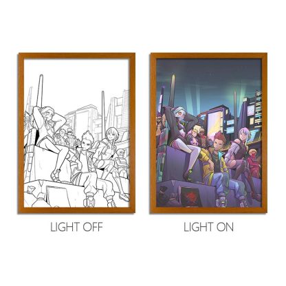 Cyberpunk Series LED Light Painting Anime Photo Frame Wall Art