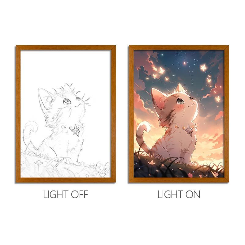 Healing Dog LED Light Painting Frame Pet Decorative Art Multiple Des