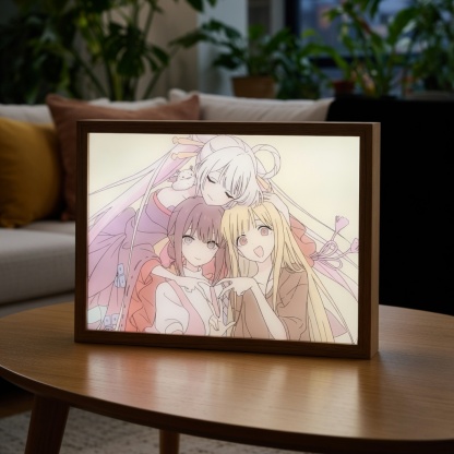 Cosmic Princess Kaguya! LED Light Painting | Goddess of the Moon Illuminated Art Box | Healing & Nostalgic Legend Decor | 3-Color Dimmable with Remote