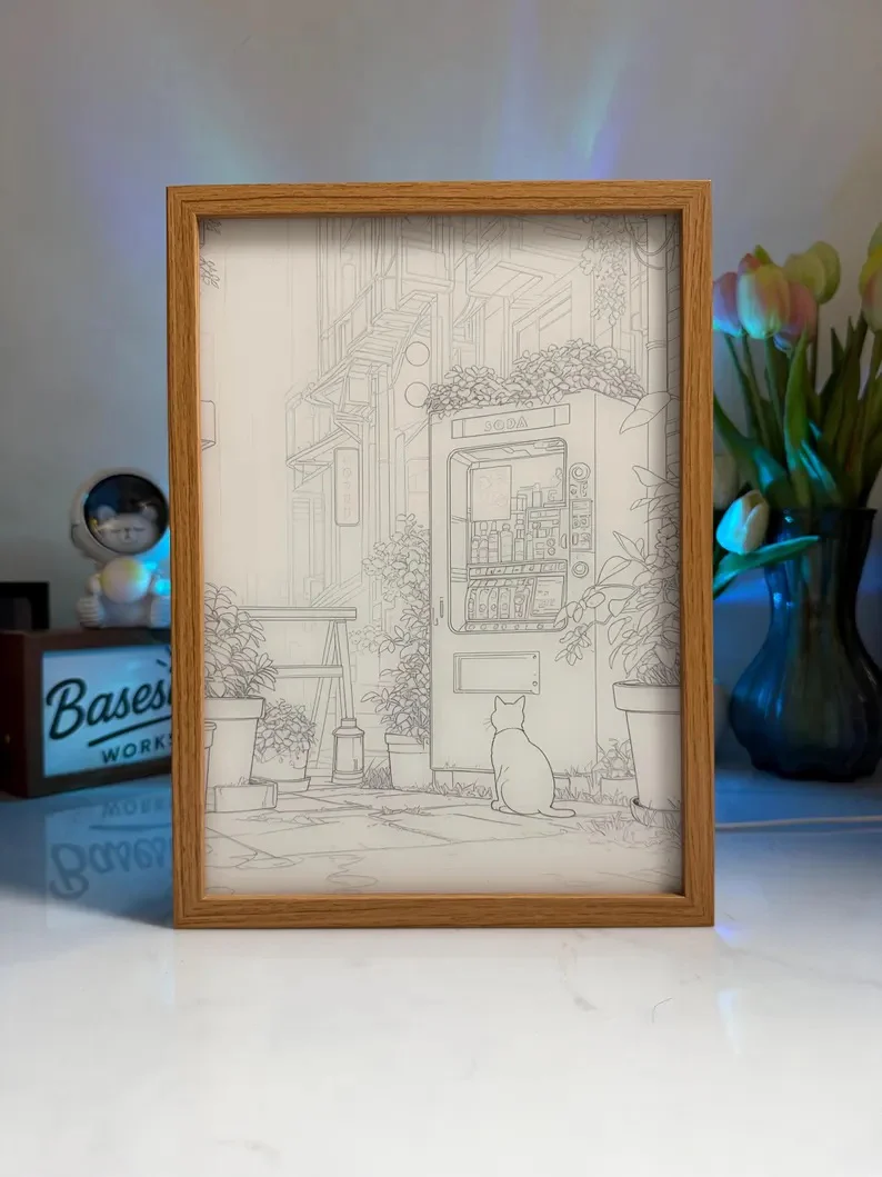 Light off LED light box art