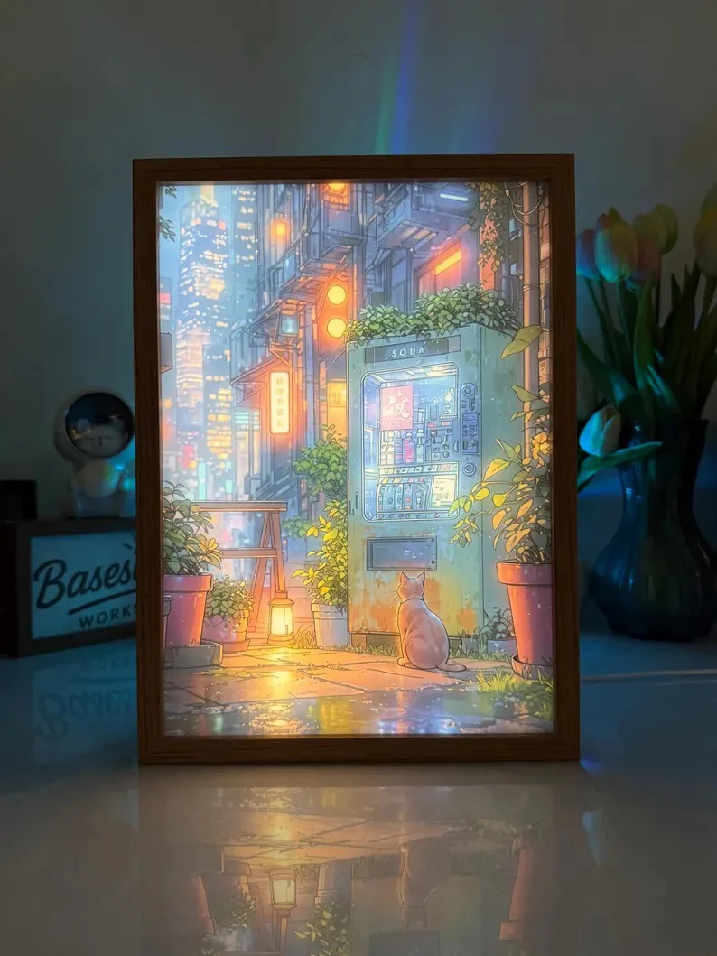 Light on LED light box art