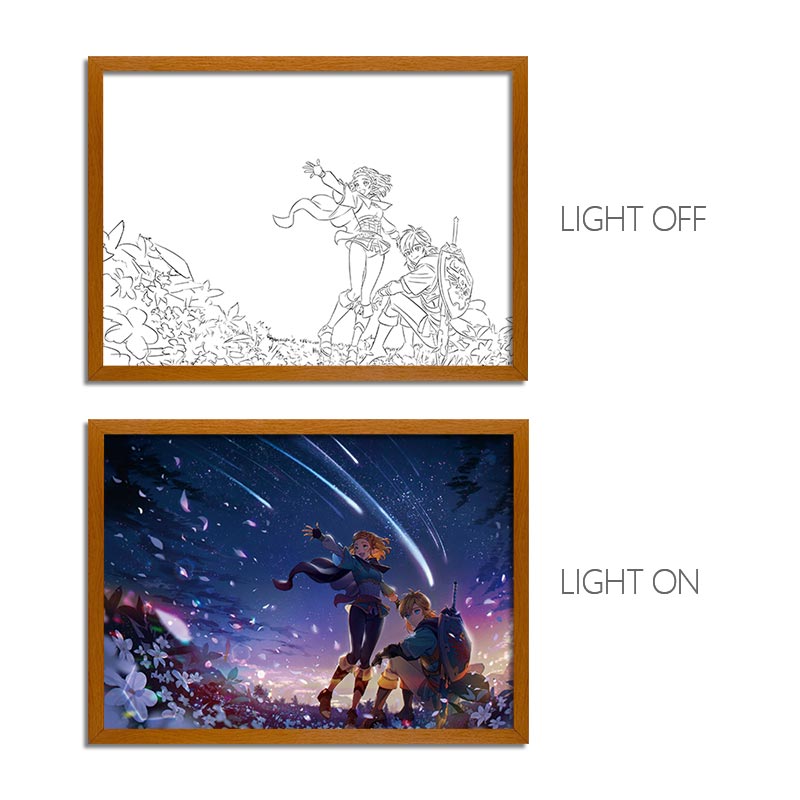The Legend of Zelda LED Light Painting Frame Legends of Hyrule Wall Ar