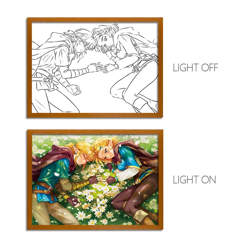 The Legend of Zelda LED Light Painting Frame Legends of Hyrule Wall Art