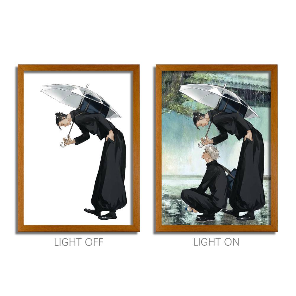 Ninja-Inspired LED Light Painting Frame – Glowing Wall Art for Fans & 