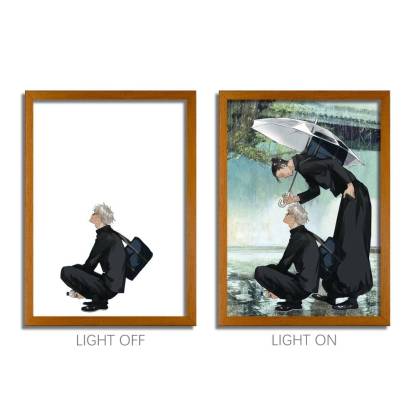 JJK Anime LED Light Painting Frame – Glowing Wall Art for Fans & Collectors