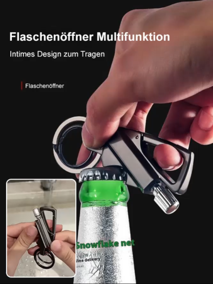 Feuerzeug, Flaschenöffner, Schlüsselanhänger 3-in-1 | Multifunktionaler Schlüsselanhänger-Flaschenöf