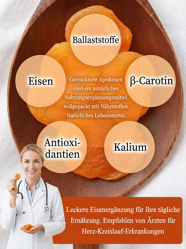 【Von Herz-Kreislauf-Spezialisten empfohlen】 Bayerns Spezialität: Getrocknete Aprikosen