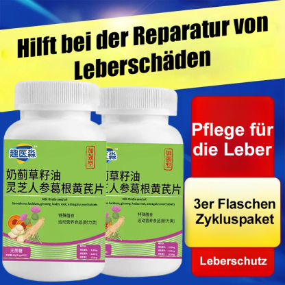 Mariendistelsamenöl, Ganoderma-, Ginseng-, Pueraria- und Astragalus-Tabletten