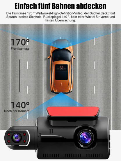 HD 1080 Fahrrekorder mit drehbarem Objektiv