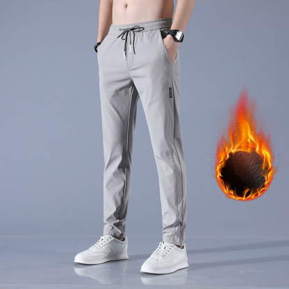 Samtverdickte, warme, gerade Freizeithose