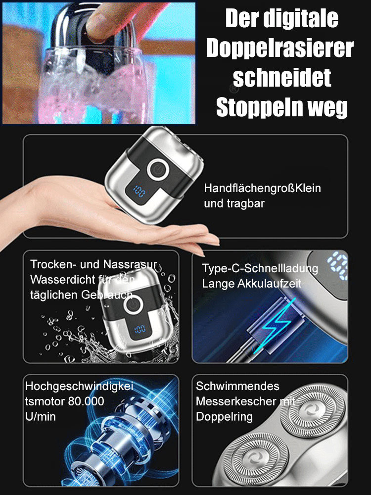 Zweiring-Magnetrasierer für Reisen